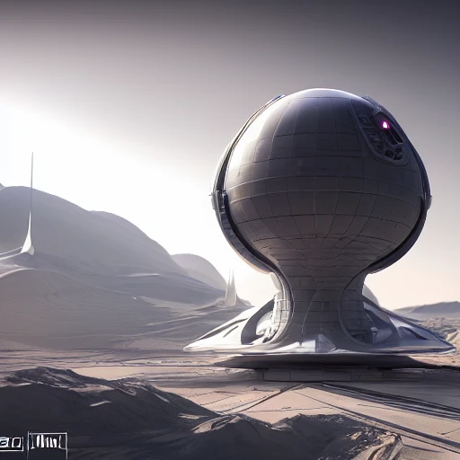 Detailed futuristic Martian starbase architecture designed by Zaha Hadid Architects, 8k, Octane Render, Unreal Engine, Ultra HD 