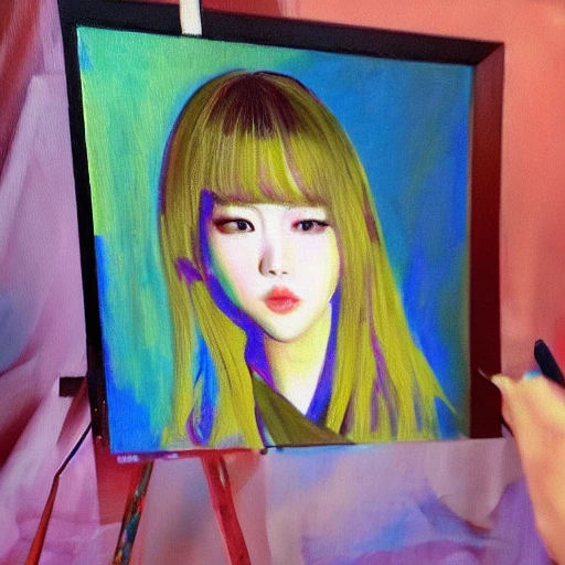 Portrait of kpop lalisa, oil painting, in the style of Monet --upbeta --v 4 --q 2
