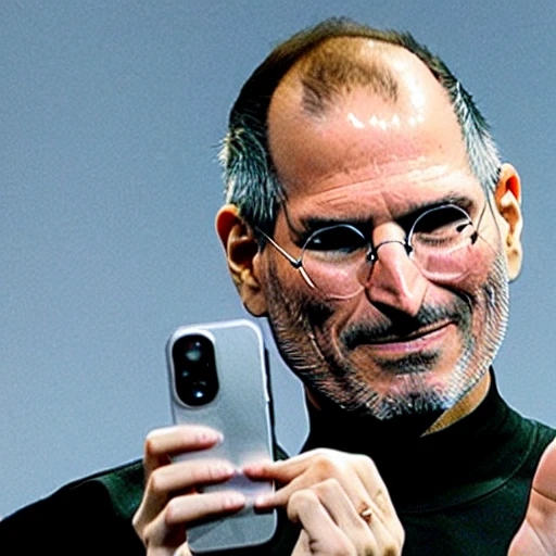 Steve Jobs with iphone 14 pro