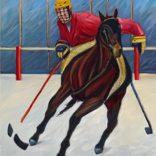 Hockey horse, Oil Painting