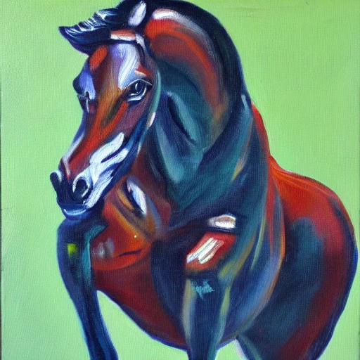 Soccer horse, Oil Painting