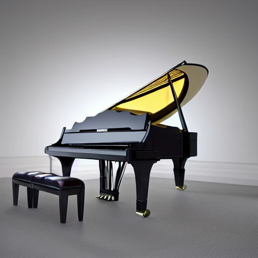 grand piano, 150mm, 3D, 16K, ultra realistic, octane render, unreal engine, dramatic and soft lights, unreal engine