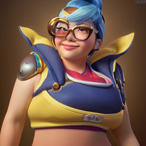 hyperdetailed beautiful waist-up portrait of mei from overwatch as a disney pixar character, hd detailed texture, excellent 3D render, 8k, octane render, soft lighting, hyperrealistic, sharp focus, golden hour, specularity, reflections, Mei-Ling Zhou, chubby, 3D