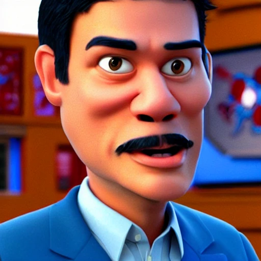 screenshot of Pedro Sanchez  in a pixar movie. 3 d rendering. unreal engine. amazing likeness. very detailed. cartoon caricature.