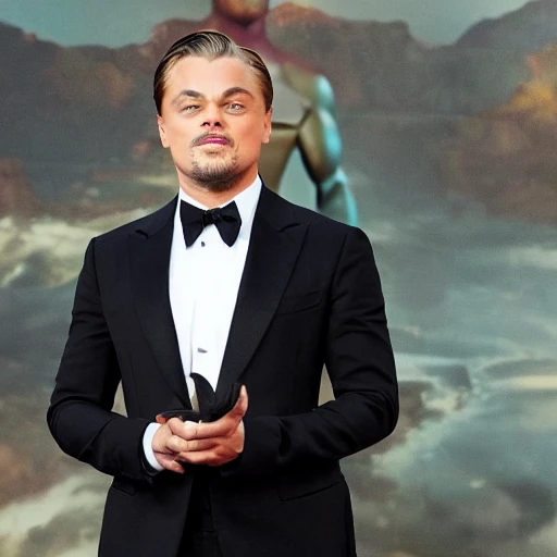 Realistic photo of Leonardo di Caprio,  trying to juggle extremely detailed, natural light, 8k, full body

