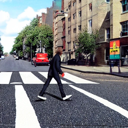 ironman crossing Abbey Road like the beatles music album