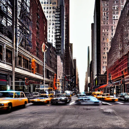 hyper realistic photo, new-york at 1960's, city street, old industrial building, World Trade Center, hyper detailed, 8k resolution, cinamatic lighting