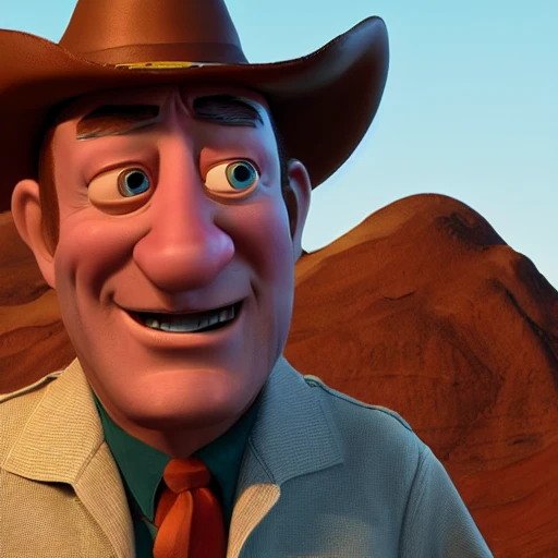 screenshot of john wayne gacey in a pixar movie. 3 d rendering. unreal engine. amazing likeness. very detailed. cartoon caricature. 