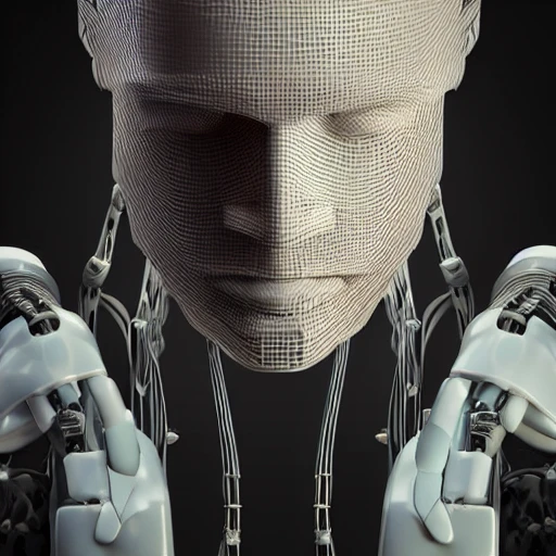 nousr robot, complex 3d render ultra detailed of a porcelain profile man android camera face, cyborg, robotic parts, 150 mm, beautiful studio soft light, rim light, vibrant details, luxurious cyberpunk, hyperrealistic, anatomical, facial muscles, cable electric wires, microchip, elegant, beautiful background, octane render, 8k

