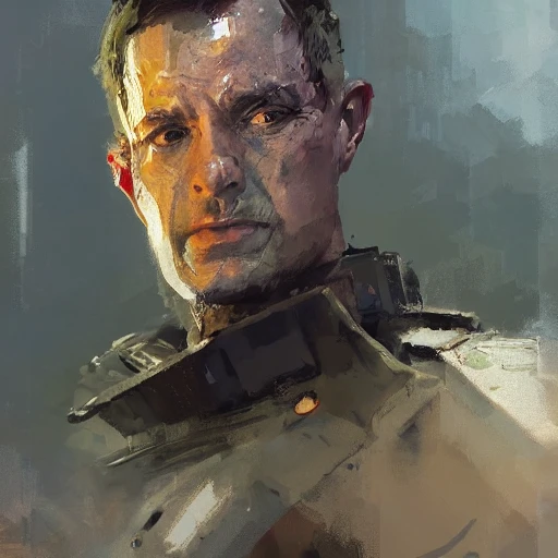 Professional impressionist painting of an Admiral in the styles of Jeremy Mann, Rutkowski and other Artstation illustrators, intricate details, face, portrait, headshot, illustration, UHD, 4K