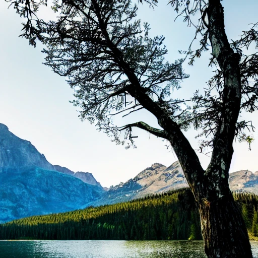 mountain landscape lake trees ufo aliens