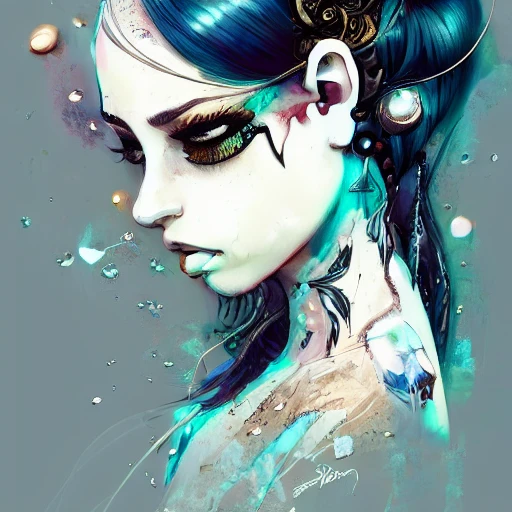 mangas, digital line art, drippings, paper texture, beautiful female character in the style of jinx, wearing a intricate detailed outfit, gorgeous eyes, beautiful face, dynamic pose, intricate, elaborate, dramatic lighting, russ mills, sakimichan, wlop, loish, artgerm, arcane style, girl, Cyberpunk, flowerpunk moebius, Ink Dropped in water, frosted tips hair, grunge t-shirt, tattoos, perfect shading, elaborate, epic composition, octane render, unreal engine, 8k, extremely detailed, ultra realistic HDR, tie, detailed portrait, cell shaded, concept art, pixiv. cinematic dramatic atmosphere, sharp focus, volumetric lighting, cinematic lighting, studio quality, Seed: 79920, Scale: 7.79, Steps: 75, Img Width: 512, Img Height: 768, model version: Diffusion Beecustom arcane diffusion v3, Negative Prompt, cgi, sexy ultra details bodies, ultra details heads, ultra doll, details nipples, ultra Details anatomy, blurry, fuzzy, details arms, details fingers, details hands, tiling, mutated, out of frame, cloned face, Pencil Sketch

