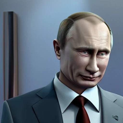 Vladimir Putin in a pixar movie, angry crying like a child on the floor, rendering, unreal engine, very detailed, amazing likeness, cartoon caricature