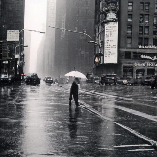 new-york, 1960's, downtown, rain, photographer - Arthub.ai