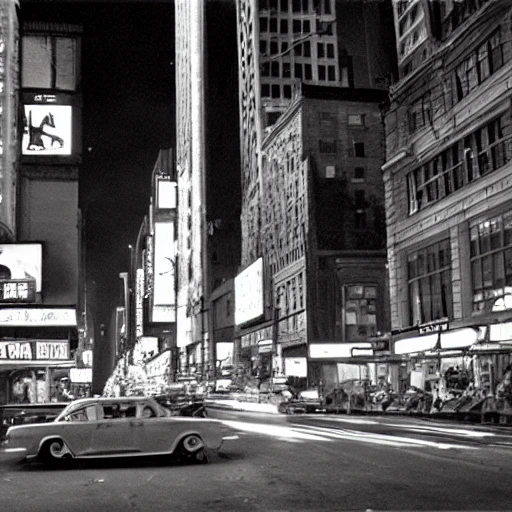 new-york, 1960's, downtown, night