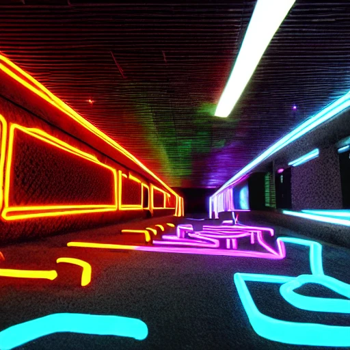 tron, neon, labyrinthe