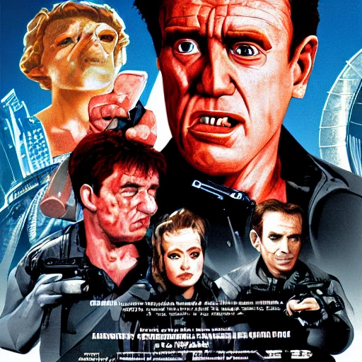 a professional high quality ILLUSTRATION, Total Recall, movie