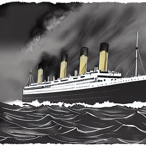 a professional high quality ILLUSTRATION, TITANIC, movie