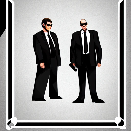 a professional high quality ILLUSTRATION, Men in Black, movie