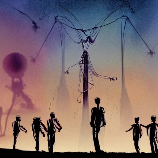 a professional high quality ILLUSTRATION, War of the Worlds, movie