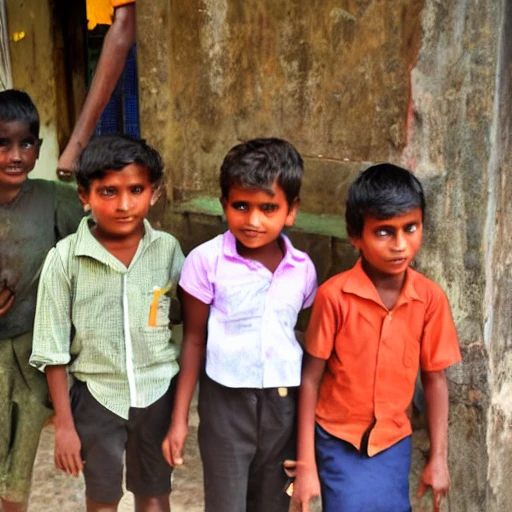 four kids in colombo in sri lanka