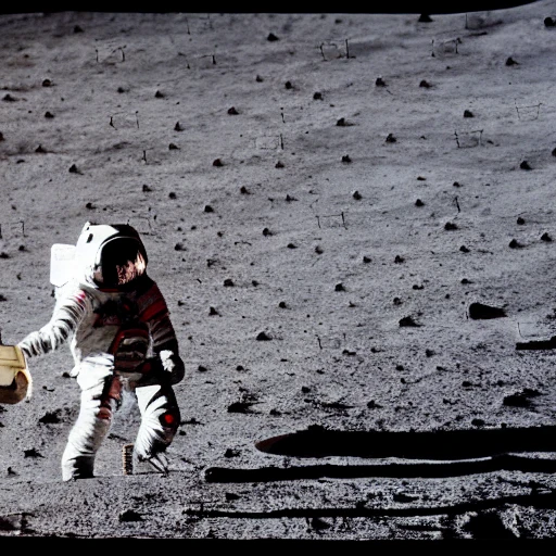 astronaut walking on Moon holding a Srilankan flag, earth visible in the background, high contrast, Perfectionism, cinematic lighting, post-production