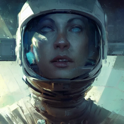 Professional painting of space colonization by Jeremy Mann, Rutk ...