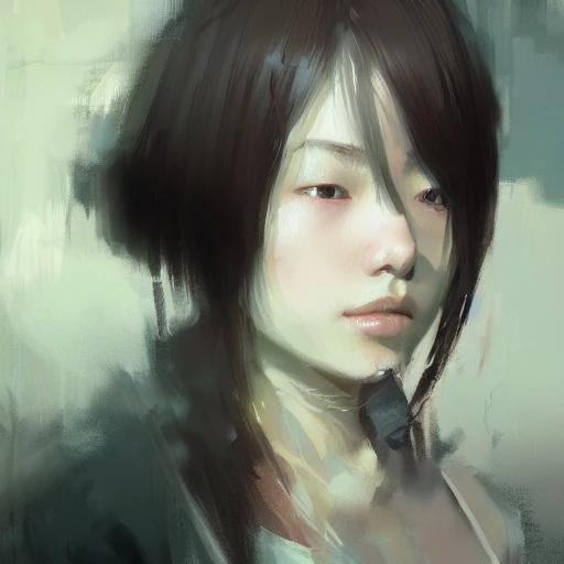 Professional painting of a Japanese teen by Jeremy Mann, Rutkows ...