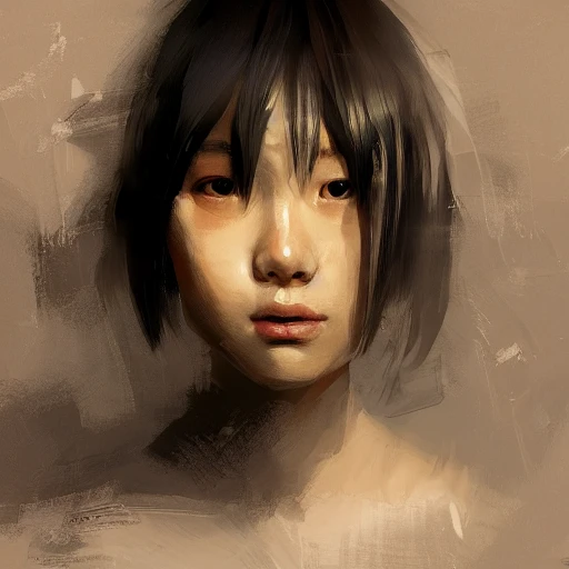 Professional painting of a Japanese teen by Jeremy Mann, Rutkows ...