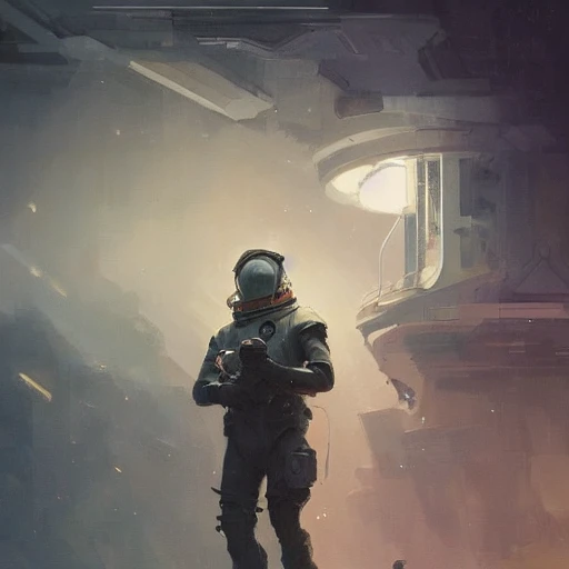 Professional painting of Space Navy captain in the styles of by ...