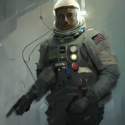 Professional painting of Space Navy captain in the styles of by ...