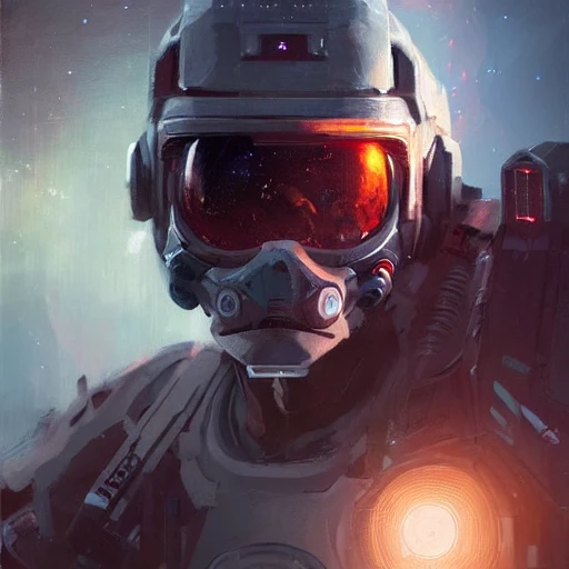 Professional painting of a space forces grunt, by Jeremy Mann, R ...