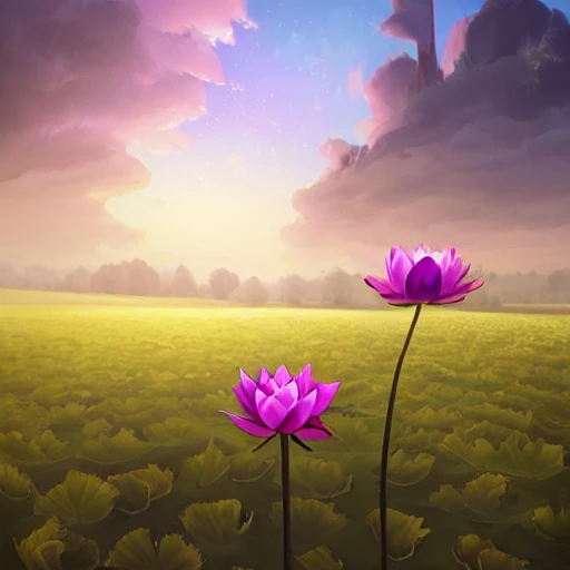 A Beautiful digital artwork of a black lotus flower in a field, in style by Dan Mumford, Cyril Rolando and M.W Kaluta, 8k resolution, Ultrafine details, Rendered in Unreal Engine 5, Cinematic Composition, Reimagined by industrial light and magic, smooth,4k, beautiful lighting, HDR, IMAX