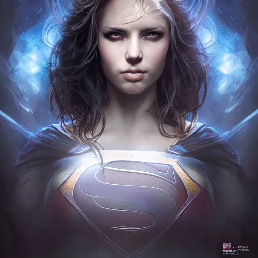 by Aleksi Briclot, Noah Bradley,Charlie Bowater and J. Scott Campbell , Super Girl Super Hero Portrait,face by WLOP and Artgerm, Hyperdetailed, 150 Megapixels, Ultrafine Details, 8k resolution concept , black paper detailed matte painting,triadic colors, fantastical, light dust, elegant, diffuse