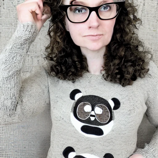 adult, (pale sleep deprived geek girl), (pale), (sleep deprivation), circles under the eyes, panda eyes,  ((curly hair,))  wearing glasses and sweater dress, perfect face, ((detailed eyes)),  (( detailed pupils)),  slightly muscular,  fit,  full body shot,  sitting in a cafe, intricate,  detailed, (line art), insanely high res, 8K, HD, ((WLOP)), rossdraws, artgerm, (((vivid colors))), Chaïm Soutine,, Felix Octavius Carr Darley, Water Color, Cartoon