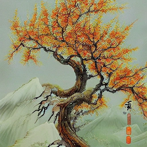 beautiful Chinese fantasy style paint
, Oil Painting