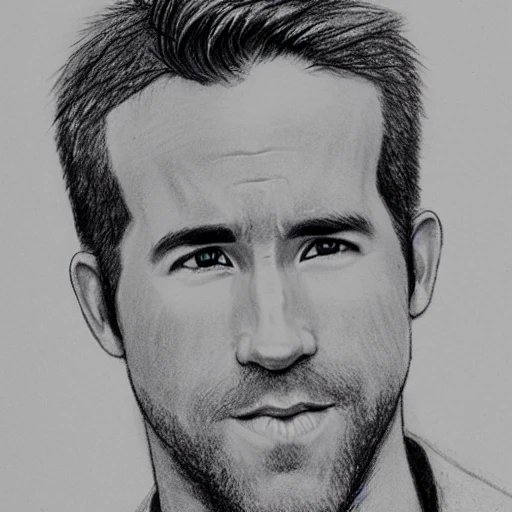 Ryan Reynolds photo , pencil sketch