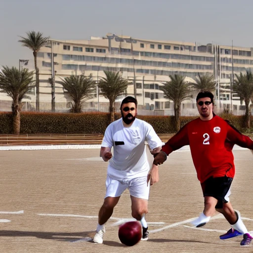 two turkeys playing football in Qatar
