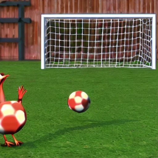 Two Turkeys cute playing soccer 
, 3D