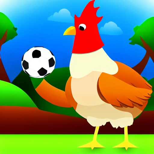 Two Turkey bird, cute playing soccer 
, 3D, Cartoon
