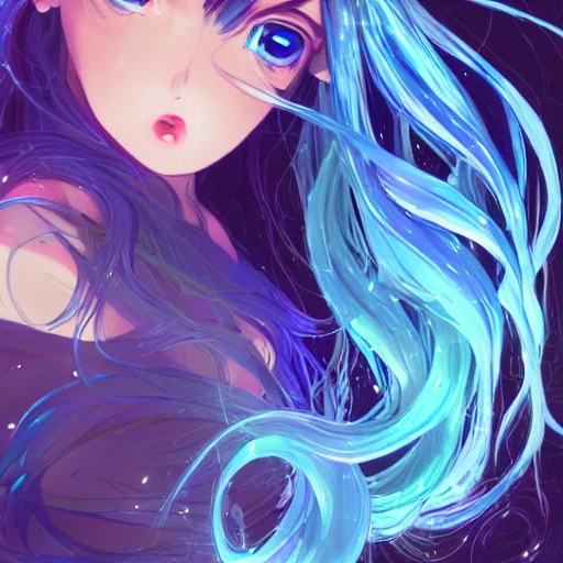 advanced digital anime art, a very cute beautiful and gorgeous woman wearing a dress made of fire and water , full body, very long wavy azure blue hair, braided hair, white highlights in hair, azure blue watery eyes, full round face, cinematic lighting, mid-shot, highly intricately detailed, trending on pixiv, Artstation, Totorrl, Visual Key, and Sakimichan