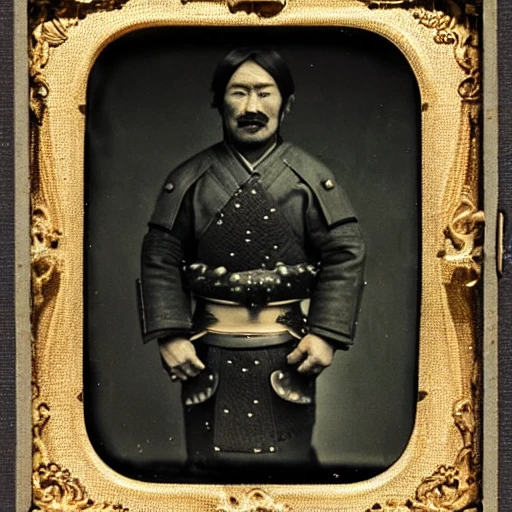 daguerreotype of samurai hitler in full battle armor