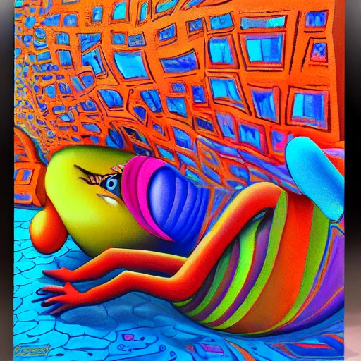 laeeb, Cartoon, 3D, Oil Painting, , Trippy