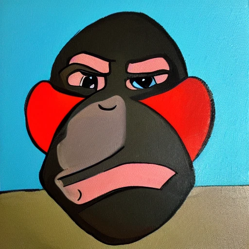 abstract painting, bored ape,, Cartoon, Oil Painting, 3D