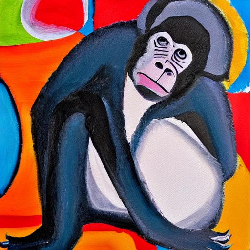 abstract painting, bored ape,