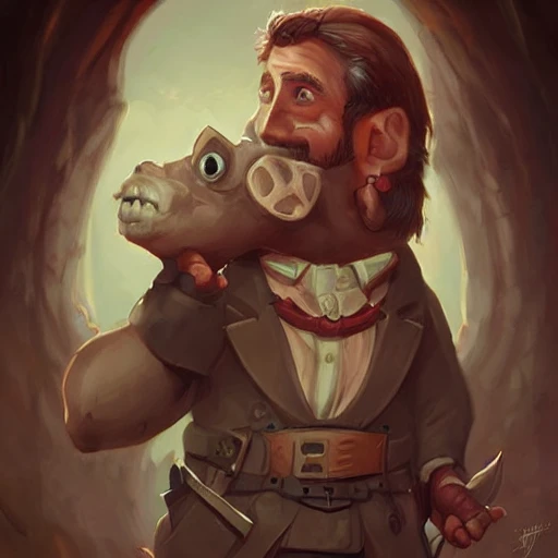 cute little anthropomorphic steve carell cute and adorable, pretty, beautiful, dnd character art portrait, matte fantasy painting, deviantart artstation, by jason felix by steve argyle by tyler jacobson by peter mohrbacher, cinema 