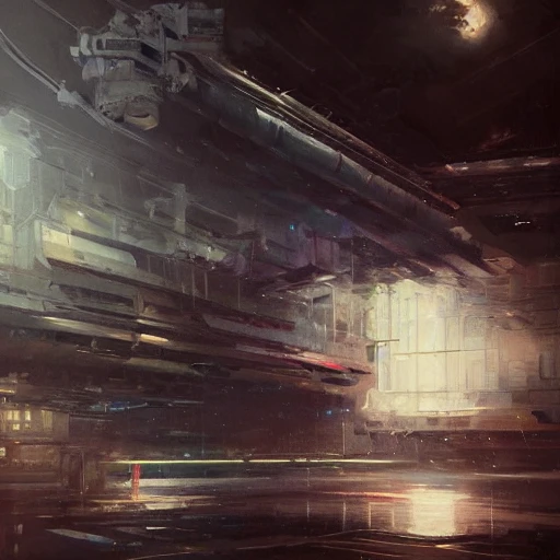 Professional painting of space station in the styles of Jeremy Mann, Rutkowski and other Artstation illustrators, intricate details, face, portrait, headshot, illustration, UHD, 4K