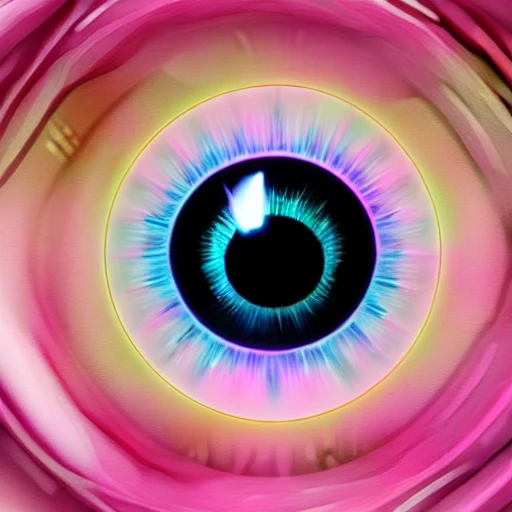 vision pink eyedrawing flower pupil eye digital art photorealist ...
