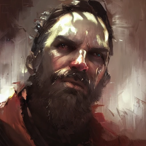 professional portrait of evil mage by Jeremy Mann and other Artstation illustrators, face, colorfull, illustration, Oil Painting