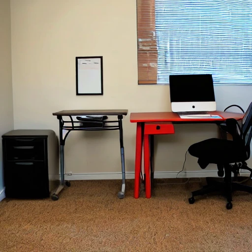 chair, computer, desk